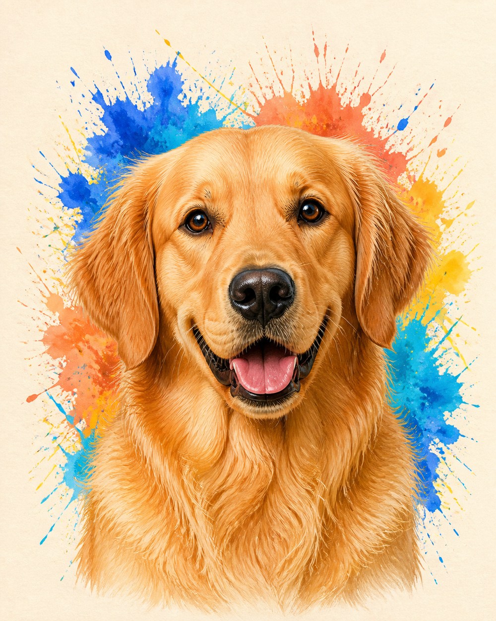 A Pawtrait Pop portrait of a golden retriever